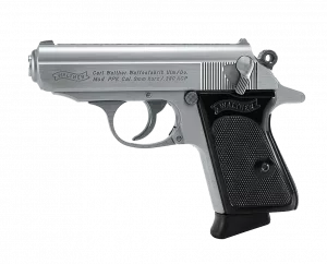 PIST PPK WALTHER CAL 380 ACP, 6 COUPS - INOX