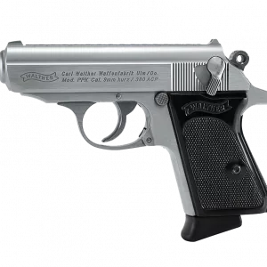 PIST PPK WALTHER CAL 380 ACP, 6 COUPS - INOX