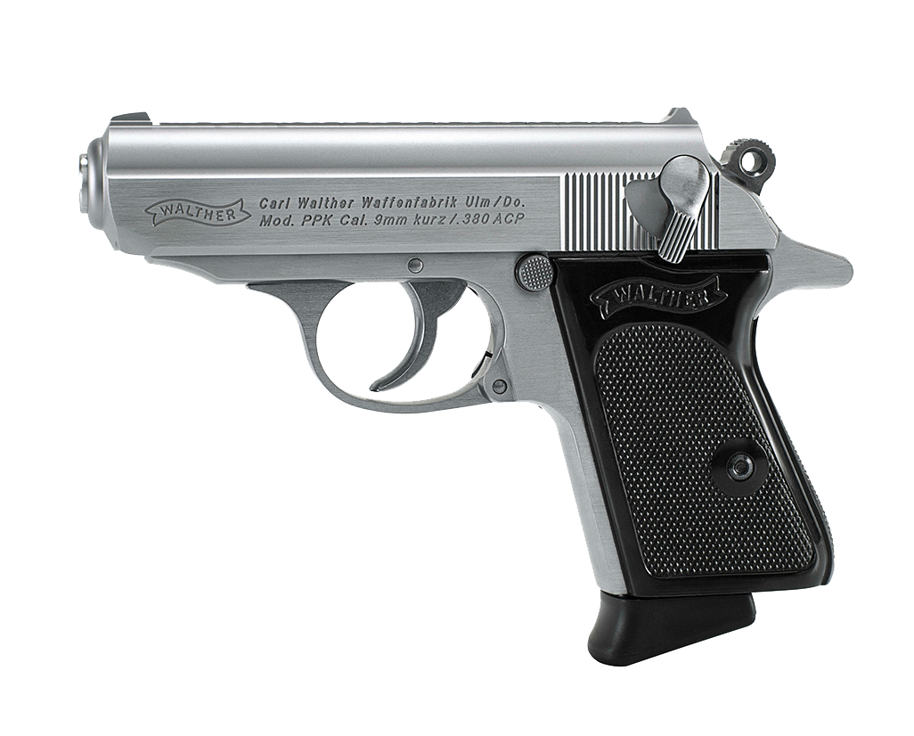 PIST PPK WALTHER CAL 380 ACP, 6 COUPS - INOX