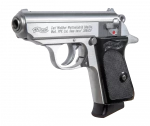 PIST PPK WALTHER CAL 380 ACP, 6 COUPS - INOX – Image 2