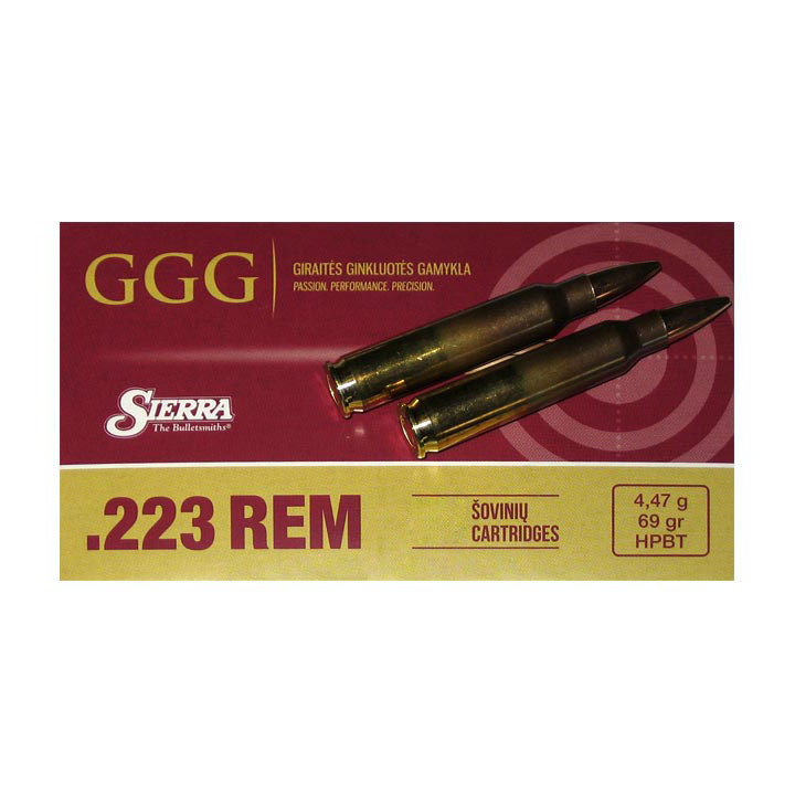 20 cartouches GGG 223 69 gr HPBT Nosler