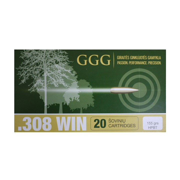 20 cartouches GGG 308 155 gr HPBT Sierra Matchking