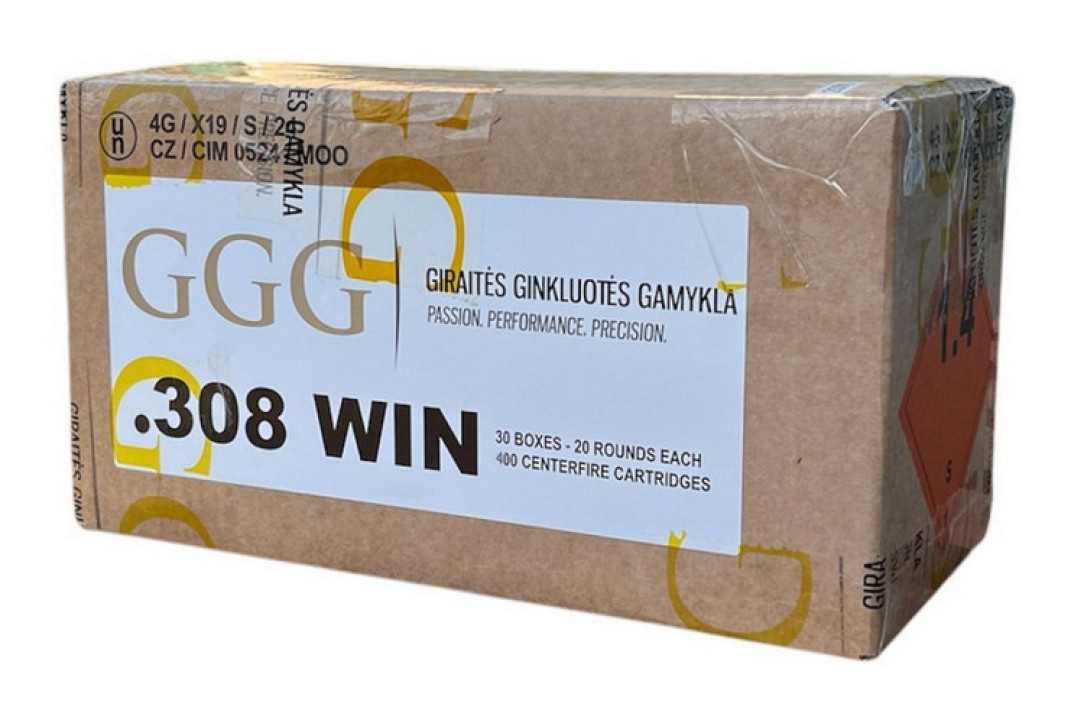 400 cartouches GGG 308 180 gr SBT