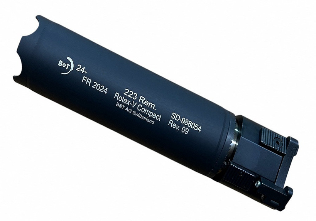 B&T Silencieux Rotex-V Compact 223 Rem pour Cache Flamme M4 Noir