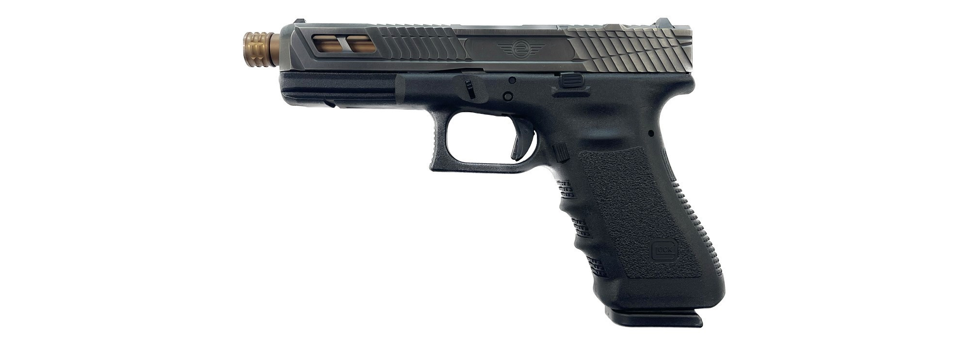 Glock L2D Custom 17 Gen 3 Culasse Catalyst Battleworn Canon Bronze Fileté 1/2x28 – Image 2