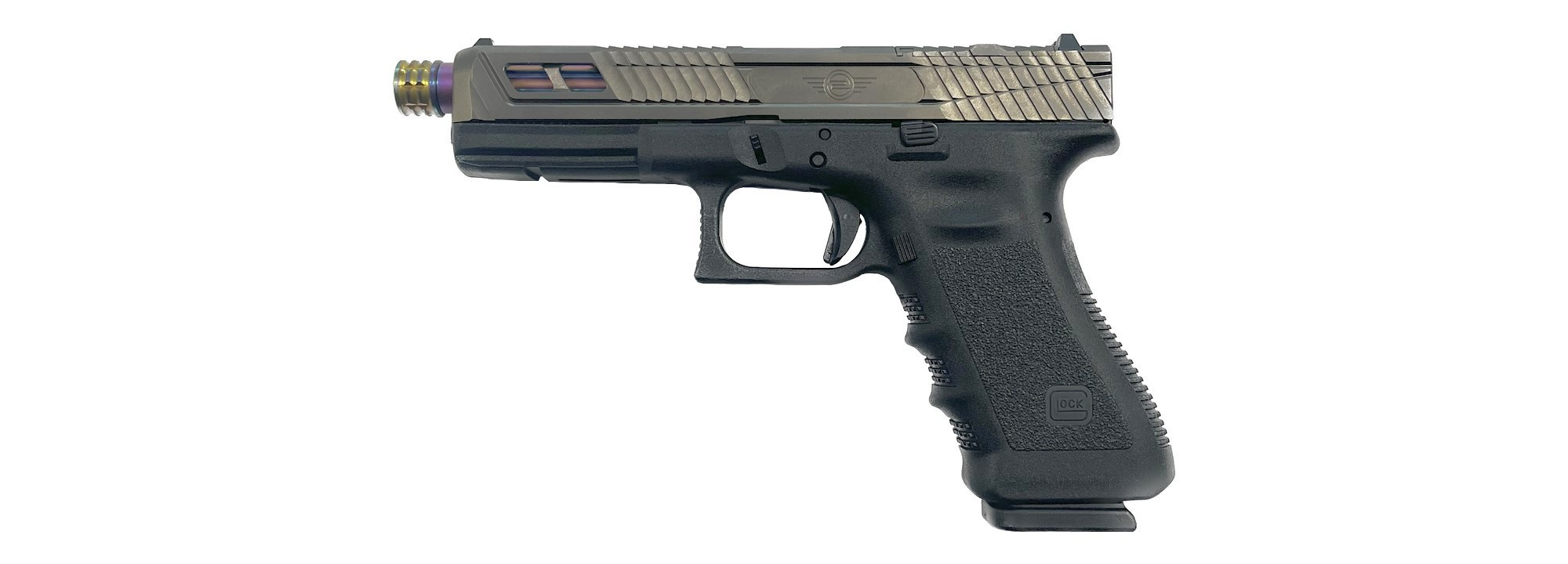 Glock L2D Custom 17 Gen 3 Culasse Catalyst Gris Métallique Canon Caméléon Fileté 1/2x28 – Image 2