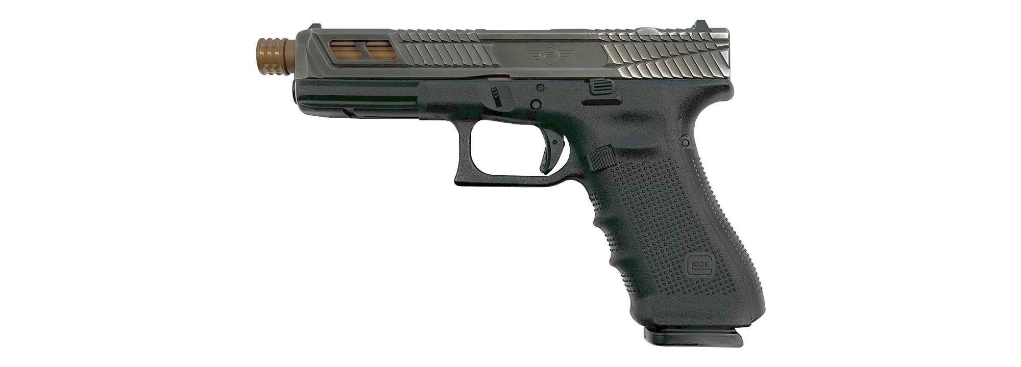 Glock L2D Custom 17 Gen 4 Culasse Catalyst Battleworn Canon Bronze Fileté 1/2x28 – Image 2